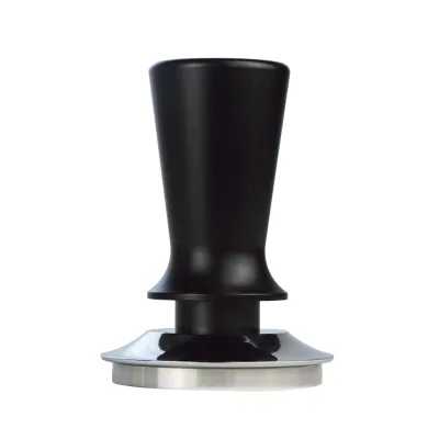 Ecocoffee New Wholesale Stainless Steel Base Elastic Handle Coffee Tamper Black Coffee Tamper Machine 51mm 53mm 58mm