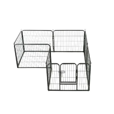 Heavy Duty Portable Exercise Puppy Playpen High Quality 8-Panel Black Metal Dog Playpen