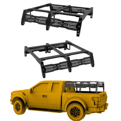 Adjustable Height Full-Size Truck Bed Rack Texture Black Anti-Rust Chase Bar Cargo Carrier for Ford F150 Dodge Ram 1500
