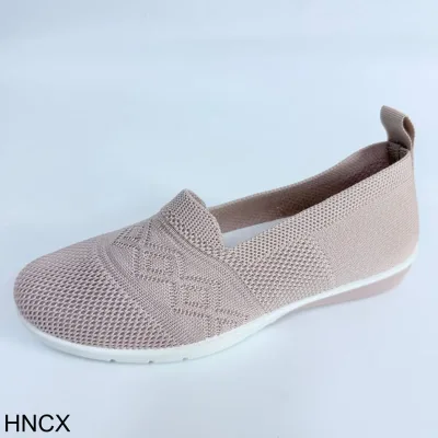 Kinghope HNCX Breathable Knit Ballet Flats for Women Lightweight Slip-On Casual Work Shoes