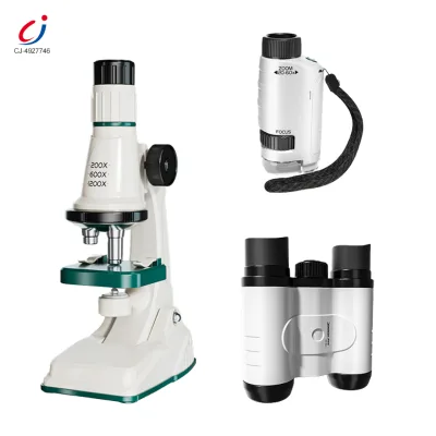 Chengji Kids Education Science Kit stem Product Student Experimental Portable 3 in 1 Led Light 1200X Microscope Telescope Toy