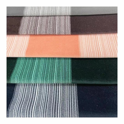 Stripe Printing Velvet 100% Polyester Curtain Fabric Base Cloth Good Touching Curtain Fabric