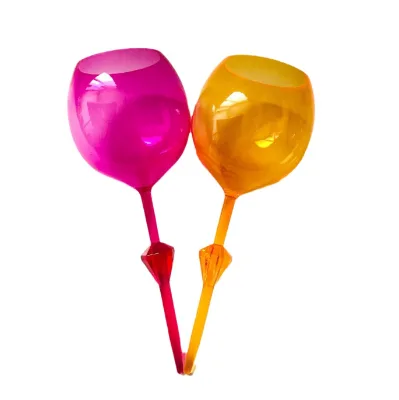 Plastic Drinking Glasses-Unbreakable Sand Floating Wine Glasses-16oz and BPA Free
