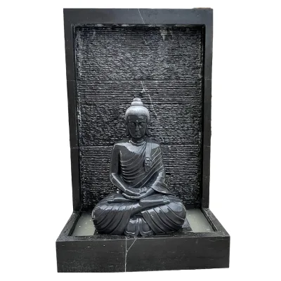 Religious Garden or Interior Decoration Buddha Statue Fountain with LED Hand Carved Marble Natural Water Fountain SH-SHENGHUA
