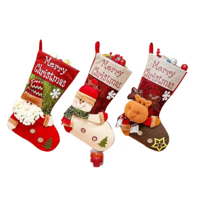 HLY 2025 Christmas Stockings Extra Thick Three-dimensional Santa Socks New Product