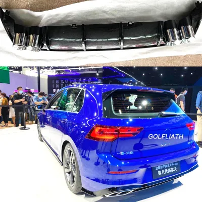 Wholesale Bumper Modification Cool Style Rear Bumper Diffuser Rear Lip 4 Outlet for V W Golf8 Car Styling