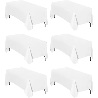 Wholesale Round 100% Polyester Rectangular Table Cover Luxury Wedding Table Cloth Rectangle Tablecloths for Banquet Restaurant