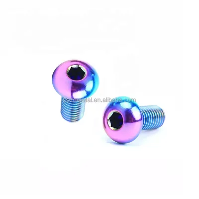 Titanium Gr5 Bicycle Bolts Torx Button Head ISO 7380 Bolts Umbrella Bolt Anodized rainbow Candy Blue Colors