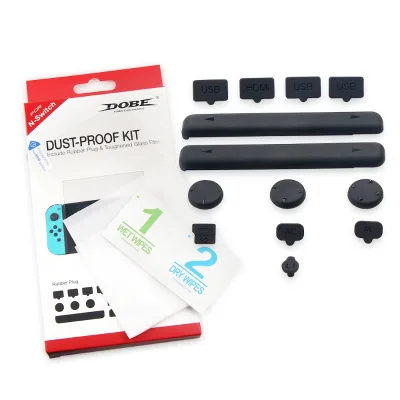 TNS-862 Dustproof Kit Dust Prevention Cover + Tempered Glass Screen Protector for Nintendo Switch Accessories