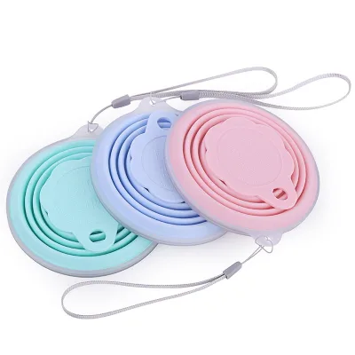 Wholesale 150ml Sublimation Collapsible Foldable Silicone Cup Pastel Camping Mug Cups Travel Pocket With Lid