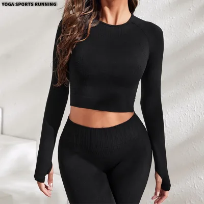 New Long Sleeve Sports T-Shirt for Women, Spring & Autumn Yoga Top, Running Training Fitness Wear