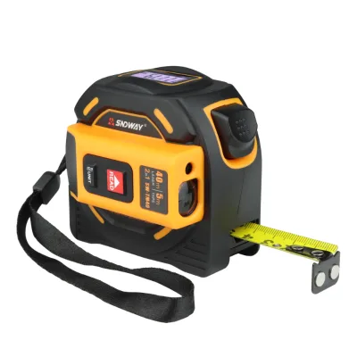 SW-TM40 40m ±2mm Laser Ranging 5m*19mm Circle Ruler with Self-locking and Magnet Hook 2 in 1 Laser Distance Tape Meter