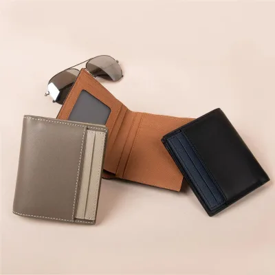 2024 New Custom Small Envelope Wallet Greeting Card Holder PU Leather Fashion File Pockets Snap Envelope Bag