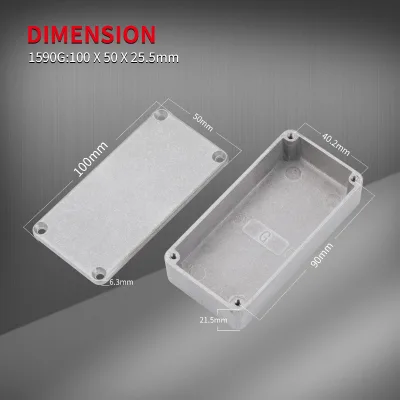 100*50*25mm Sliver Hammond 1590 Box 1590G Aluminum Enclosure DIY Mod Electrical Control Box Plain Aluminum Enclosure Replacement