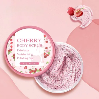 Hot Sale Private label own brand scrub cherry body facial care scrub bath salt scrub manufacturer wholesale