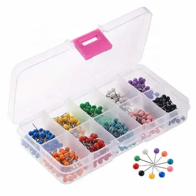 600 Pcs 1/8 Inch Round Head with Stainless Point Multi-Color Push Pins Map Tacks