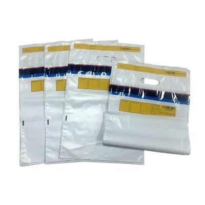 Custom Tamper Evident Bank Deposit Bags Anti-Static Stand up Pouch Adhesive Sticker Secure Custom Acrylic Plastic Security