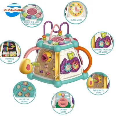 Multifunction Early Educational Musical Activity Toy Baby Cube 7 in 1 Toddler Activity Cube
