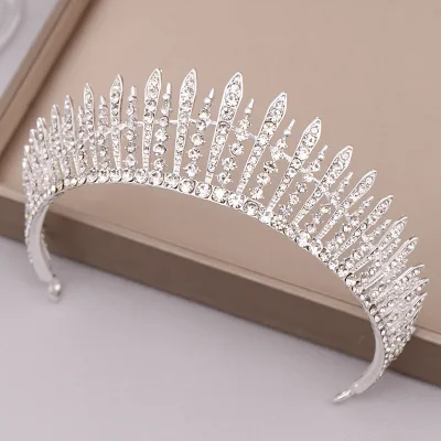 Baroque Crown Crystal Bridal Tiaras Rhinestone Pageant Diadems Bride Headdress Wedding Hair Accessories Tiara De Noiva