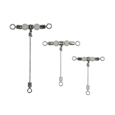 Glow in the Dark Fishing  Triple Swivels T Type Branch Splitter with Fluorescent Connector for Ocean Saltwater Fishing Tackle