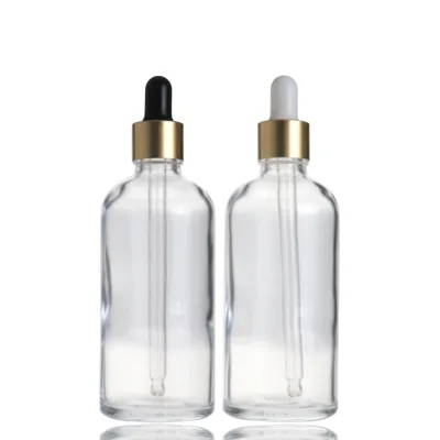 clear 100ml Eye Face Dropper Glass Bottle with Plastic Aluminum Spray Cap