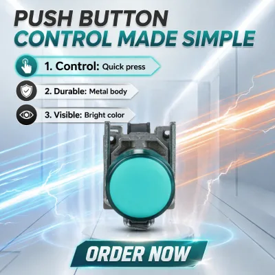 Original New Push Button XB4BVB3 Panel Mount Indicator 22MM Pilot Light Green LED 24V Screw Terminal Metal Push Buttons