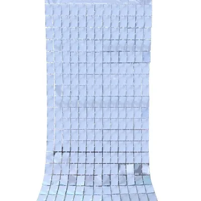 1m*2m Rose Gold Silver Black Square Cube Foil Curtains Back Drop Back Ground for Wedding Valentines Day Birthday Wall Decoration