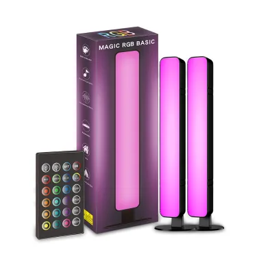 USB LED Bar Decorate Night Lights Remote Control Music Rhythm Ambient Lamp with 4 Dynamic Modes RGB Bar Light for Computer Scene