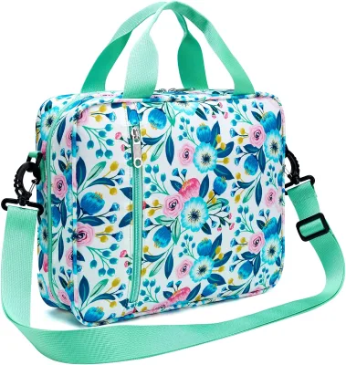 For Ladies Extra Large Size Bible Case Cover with Pockets Bible Shoulder Strap Carrying Case Flower Bible Case XL Gift