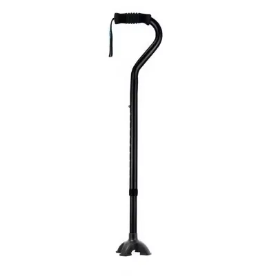 Adjustable Cane for Men & Women - Lightweight & Sturdy Offset Walking Stick - W/Quadruple Tip Self Defense Stick