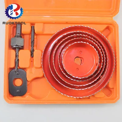 5pcs 64-127mm 1-1/2''-5'' Carbon Steel Woodworking Hole Saw Kit with Mandrel Installation Plate Hex Key for Wood, Drywall, PVC