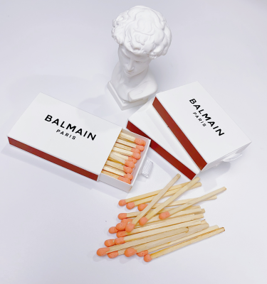 Custom Boxed Matches High End Premium Matches Logo Printed Black Card Gold Plated Printed Long Matches