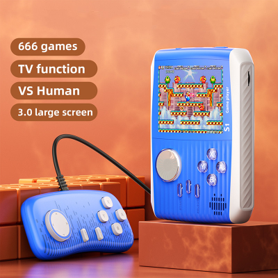 Kids Handheld Portable Video Game Player with 666 Games 8 Bit 3.0 Inch Screen Mini Retro Electronic Game Machine