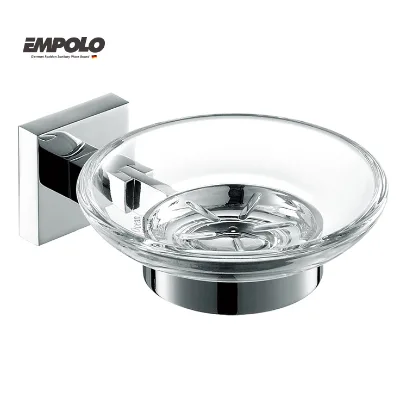 Empolo Chrome Brass Wall Mount Bathroom Soap Rackholder Soap rak Sabun Kamar Mandi Glass Soap Holder