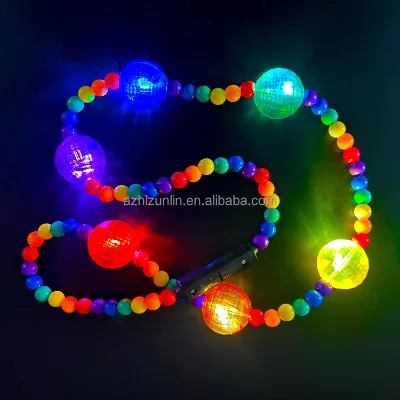 Flashing High Brightness LED Light up Christmas & Halloween Graduation Necklace with Ag13 Battery for Parties Weddings