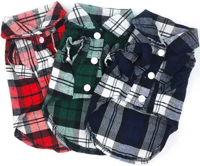 Dog Plaid Shirt Pet Fashion Plaid Shirt Pet Dog Clothes Cat Plaid Clothes Shirt