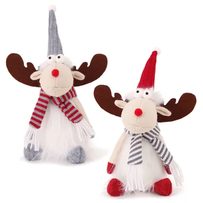 Christmas Plush Toy Deer Stuffed Plush Toy Reindeer for Christmas Decorations Gifts New Year Holiday Home