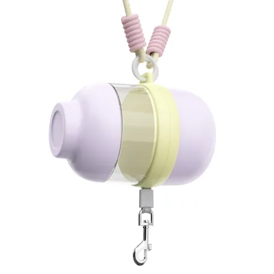 3-in-1 Modern Reflective Print Hands-Free Cross-Body Dog Leash Water Bottle 1.3m 200ml Food Bowl Poop Bag Dispenser