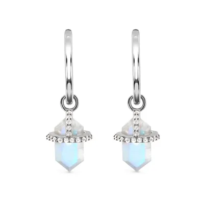 7.8*14mm Natural Moonstone Earrings Creative Jewelry Custom Jewelry Making