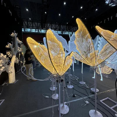 Giant LED Moving Butterflies wings With Light Wedding Artificial Luminous butterfly Supplies Party Event Stage Photo Props