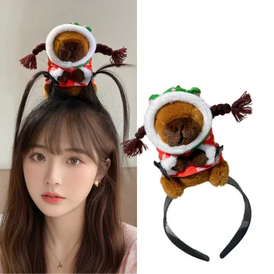 Hair Hoop Cartoon Bear Hair Clasp Plush Doll Headband French Wide-brim Hairpin Headwear Creative Girl Gift