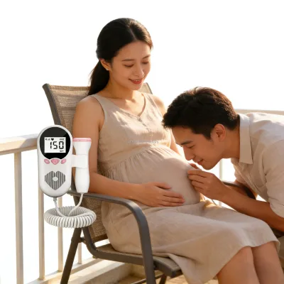 Portable Handheld Fetal Doppler Ultrasound Baby Heartbeat Monitor with LCD Screen for Home Pregnancy Prenatal Care and Early
