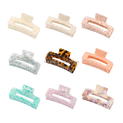 Wholesale Custom Acetate Hair Claw Clip Large 13cm Square Vintage Hair Accessory for Thick Hair Daily Use