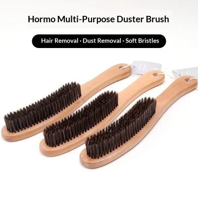PP Silk Banana Horse Hair Shoe Brush with Solid Wood Long Handle Anti-Fouling Soft Bristles for Leather Cleaning