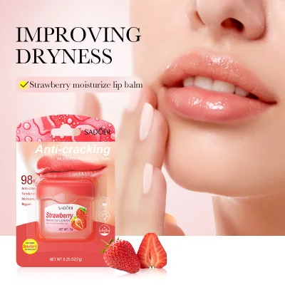 c Private Label Vegan Lip Gloss Strawberry Plumper Moisturizing Anti-Chapping Moisturizes Lip Balm
