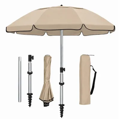 Foldable Height Adjustable Sand Anchor UV Protection Outdoor Beach Umbrella