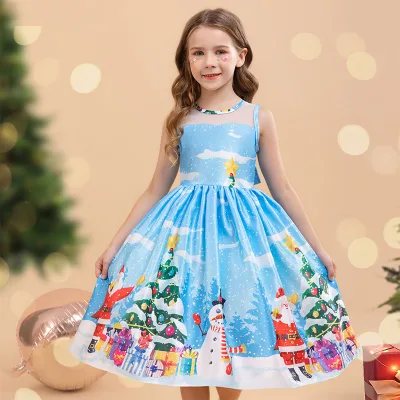 Girl's Princess Dress School Festival Host Performance Dress Peng Peng Skirt Christmas Dress