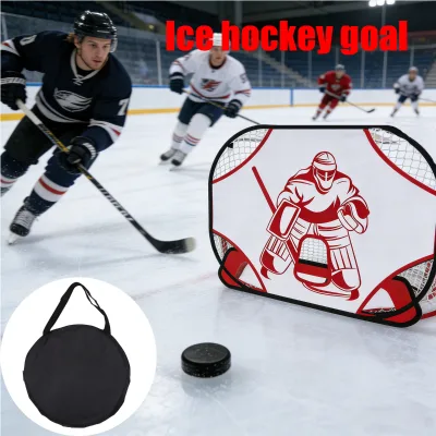 Portable Storage Pop up Hockey Goal Easy Assemble Hockey Net for Family Backyard Ice Hockey Game
