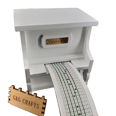 Wooden Mini Piano Music Box Paper Tape Music Box With Paper