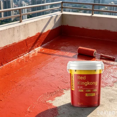UV Reflective Red Rubber Waterproof Paint for Roof Surface Cooling and Energy Saving Building